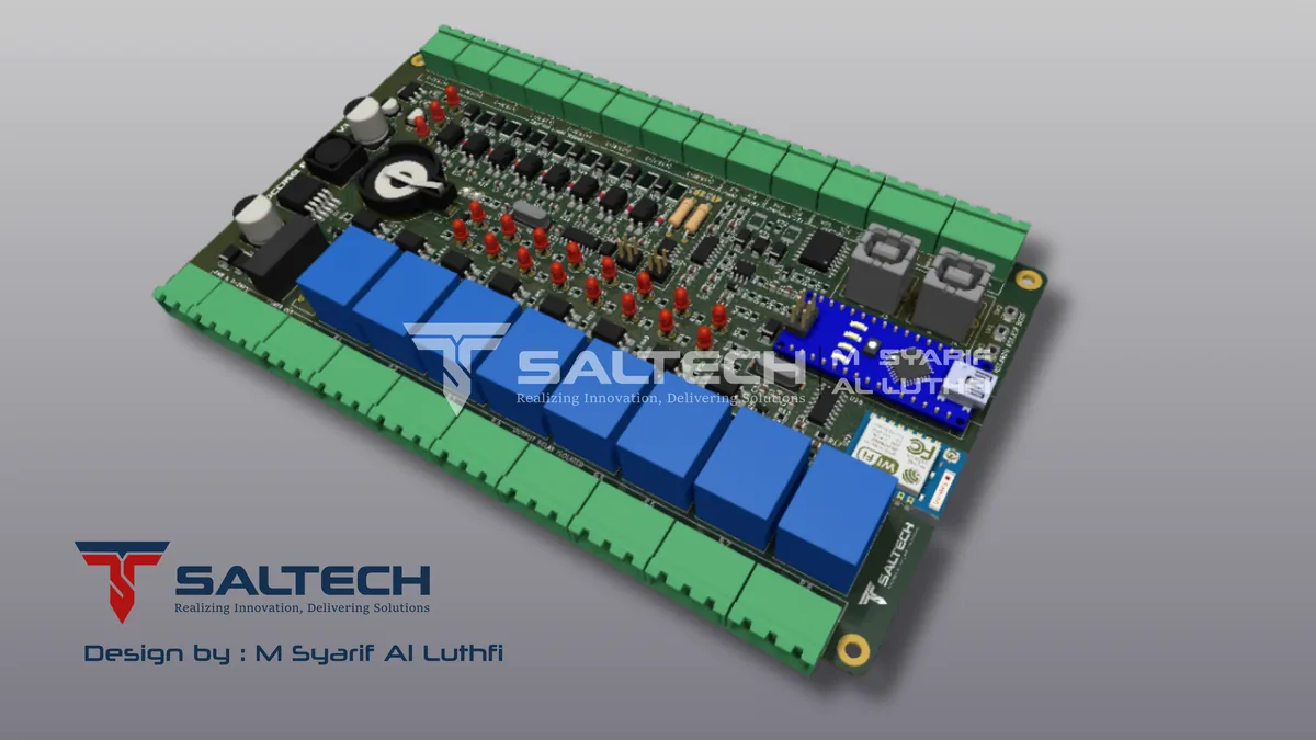 Render 3D controller relay 8 kanal
